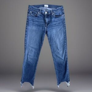 Hudson Jeans Skinny Raw Hem Medium Blue Denim